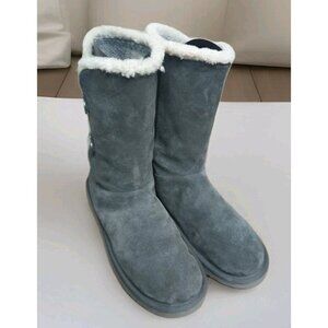 Koolaburra by UGG Womens‎ Button Boots Gray Suede Shearling Lined Sz 10 Winter